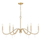 Z-Lite Toussant 45" 6-Light Mordern Gold Steel Frame Chandelier