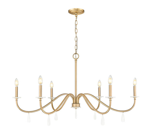 Z-Lite Toussant 45" 6-Light Mordern Gold Steel Frame Chandelier