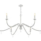 Z-Lite Toussant 63" 6-Light Brushed Nickel Steel Frame Chandelier
