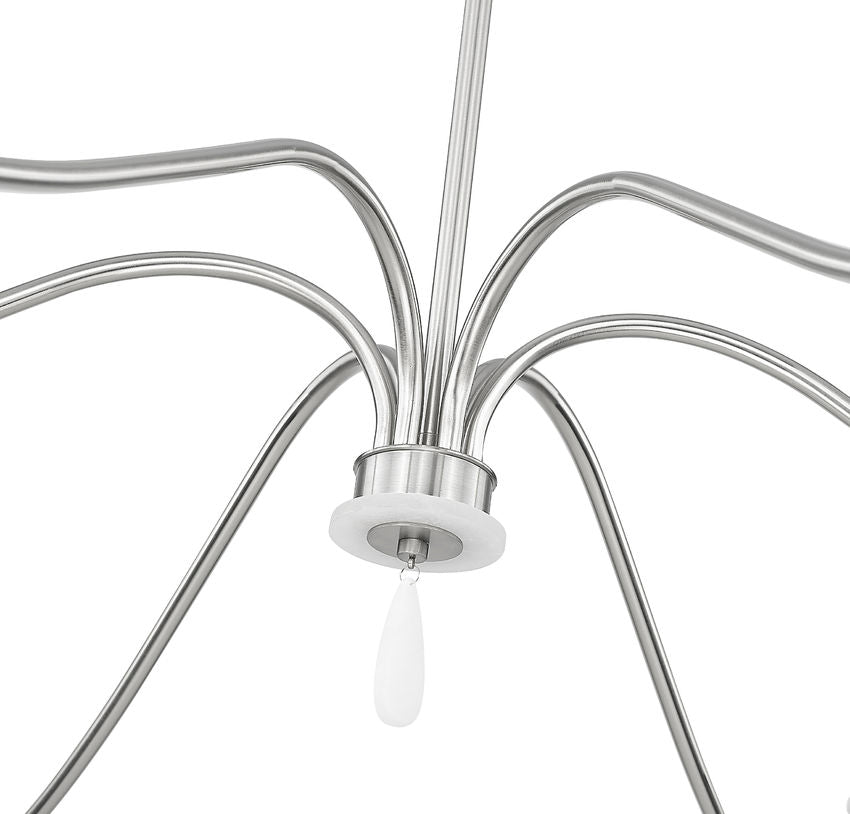 Z-Lite Toussant 63" 6-Light Brushed Nickel Steel Frame Chandelier