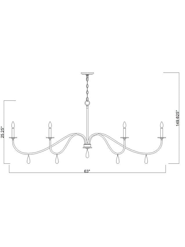 Z-Lite Toussant 63" 6-Light Brushed Nickel Steel Frame Chandelier