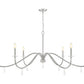 Z-Lite Toussant 63" 6-Light Brushed Nickel Steel Frame Chandelier
