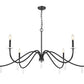 Z-Lite Toussant 63" 6-Light Matte Black Steel Frame Chandelier