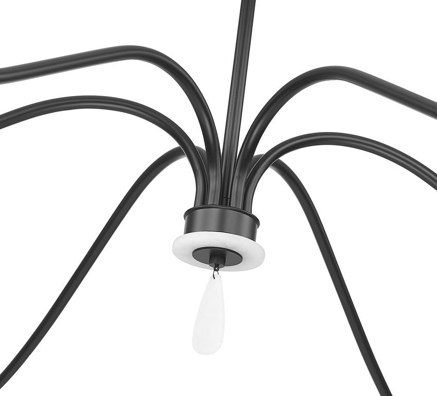 Z-Lite Toussant 63" 6-Light Matte Black Steel Frame Chandelier