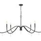 Z-Lite Toussant 63" 6-Light Matte Black Steel Frame Chandelier