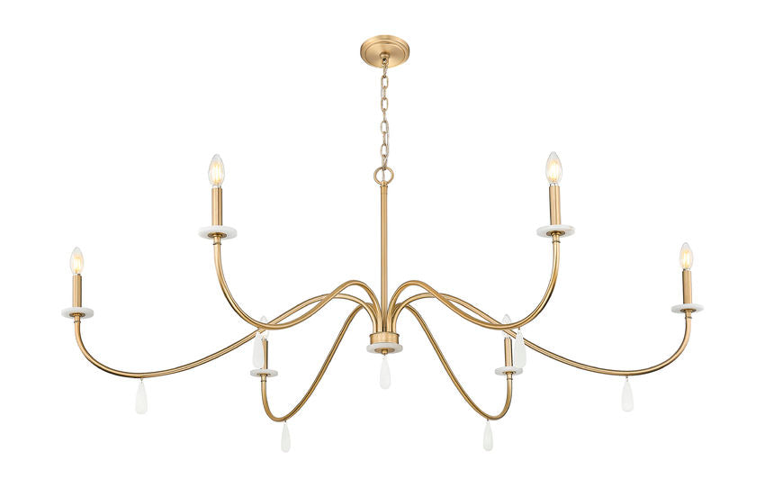Z-Lite Toussant 63" 6-Light Mordern Gold Steel Frame Chandelier