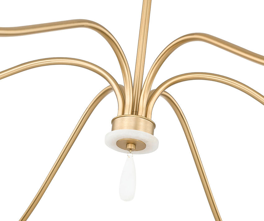 Z-Lite Toussant 63" 6-Light Mordern Gold Steel Frame Chandelier