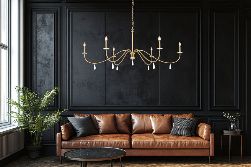 Z-Lite Toussant 63" 6-Light Mordern Gold Steel Frame Chandelier