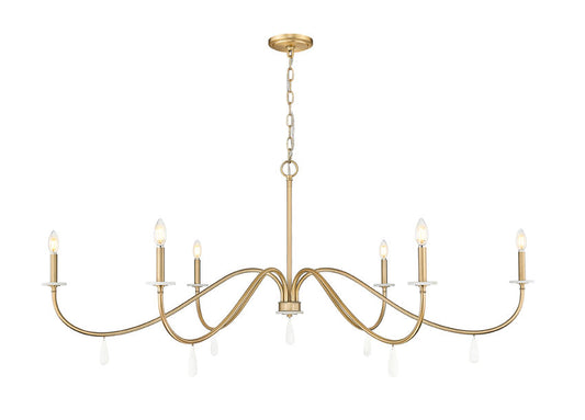Z-Lite Toussant 63" 6-Light Mordern Gold Steel Frame Chandelier