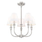 Z-Lite Tova 23" 5-Light Brushed Nickel Steel White Fabric Shade Chandelier