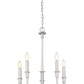 Z-Lite Tova 23" 5-Light Brushed Nickel Steel White Fabric Shade Chandelier