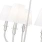 Z-Lite Tova 23" 5-Light Brushed Nickel Steel White Fabric Shade Chandelier
