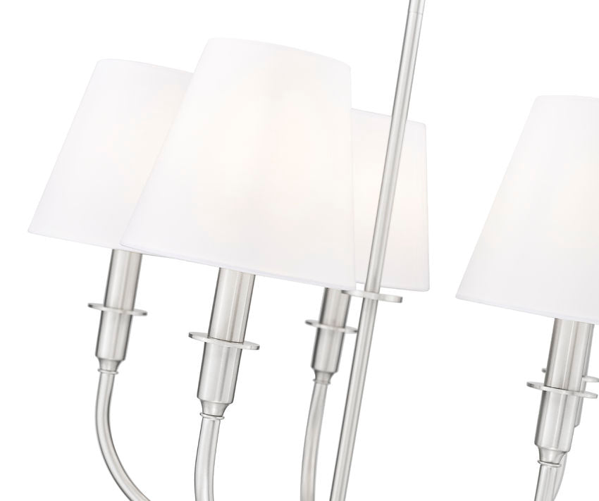 Z-Lite Tova 23" 5-Light Brushed Nickel Steel White Fabric Shade Chandelier