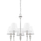 Z-Lite Tova 23" 5-Light Brushed Nickel Steel White Fabric Shade Chandelier