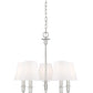 Z-Lite Tova 23" 5-Light Brushed Nickel Steel White Fabric Shade Chandelier