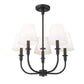 Z-Lite Tova 23" 5-Light Matte Black Steel White Fabric Shade Chandelier