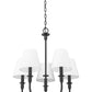 Z-Lite Tova 23" 5-Light Matte Black Steel White Fabric Shade Chandelier