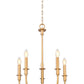 Z-Lite Tova 23" 5-Light Rubbed Brass Steel White Fabric Shade Chandelier