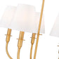 Z-Lite Tova 23" 5-Light Rubbed Brass Steel White Fabric Shade Chandelier