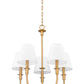 Z-Lite Tova 23" 5-Light Rubbed Brass Steel White Fabric Shade Chandelier
