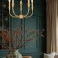 Z-Lite Tova 23" 5-Light Rubbed Brass Steel White Fabric Shade Chandelier