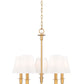 Z-Lite Tova 23" 5-Light Rubbed Brass Steel White Fabric Shade Chandelier