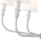 Z-Lite Tova 37" 6-Light Brushed Nickel Steel Frame White Fabric Shade Chandelier