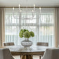 Z-Lite Tova 37" 6-Light Brushed Nickel Steel Frame White Fabric Shade Chandelier