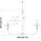 Z-Lite Tova 37" 6-Light Matte Black Steel Frame White Fabric Shade Chandelier