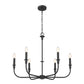 Z-Lite Tova 37" 6-Light Matte Black Steel Frame White Fabric Shade Chandelier