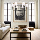Z-Lite Tova 37" 6-Light Matte Black Steel Frame White Fabric Shade Chandelier