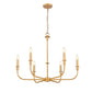 Z-Lite Tova 37" 6-Light Matte Rubbed Brass Frame White Fabric Shade Chandelier