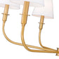 Z-Lite Tova 37" 6-Light Matte Rubbed Brass Frame White Fabric Shade Chandelier