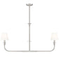 Z-Lite Tova 46" 2-Light Brushed Nickel Steel Frame White Fabric Shade Linear Chandelier