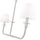 Z-Lite Tova 46" 2-Light Brushed Nickel Steel Frame White Fabric Shade Linear Chandelier