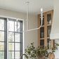 Z-Lite Tova 46" 2-Light Brushed Nickel Steel Frame White Fabric Shade Linear Chandelier