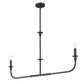 Z-Lite Tova 46" 2-Light Matte Black Steel Frame White Fabric Shade Linear Chandelier