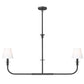 Z-Lite Tova 46" 2-Light Matte Black Steel Frame White Fabric Shade Linear Chandelier