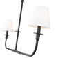 Z-Lite Tova 46" 2-Light Matte Black Steel Frame White Fabric Shade Linear Chandelier