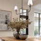 Z-Lite Tova 46" 2-Light Matte Black Steel Frame White Fabric Shade Linear Chandelier