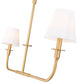 Z-Lite Tova 46" 2-Light Rubbed Brass Steel Frame White Fabric Shade Linear Chandelier
