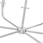Z-Lite Tova 49" 6-Light Brushed Nickel Steel Frame White Fabric Shade Chandelier