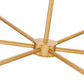 Z-Lite Tova 49" 6-Light Rubbed Brass Steel Frame White Fabric Shade Chandelier