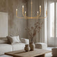 Z-Lite Tova 49" 6-Light Rubbed Brass Steel Frame White Fabric Shade Chandelier
