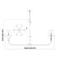 Z-Lite Tova 49" 6-Light Rubbed Brass Steel Frame White Fabric Shade Chandelier