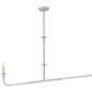 Z-Lite Tova 64" 2-Light Brushed Nickel Steel Frame White Fabric Shade Linear Chandelier