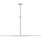 Z-Lite Tova 64" 2-Light Brushed Nickel Steel Frame White Fabric Shade Linear Chandelier