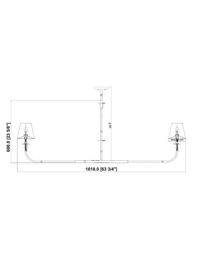 Z-Lite Tova 64" 2-Light Matte Black Steel Frame White Fabric Shade Linear Chandelier
