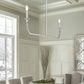 Z-Lite Tova 64" 2-Light Brushed Nickel Steel Frame White Fabric Shade Linear Chandelier