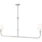 Z-Lite Tova 64" 2-Light Brushed Nickel Steel Frame White Fabric Shade Linear Chandelier